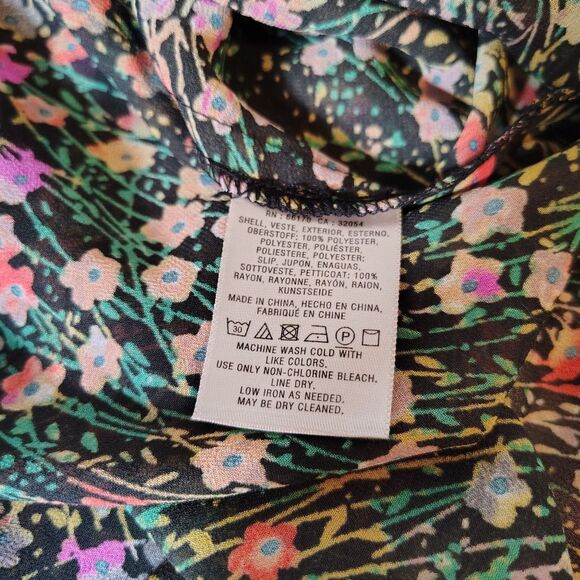 Anthropologie Akemi & Kin XS Floral Midi Dress Boho Semi Sheer Flowy Cottagecore - Picture 10 of 11